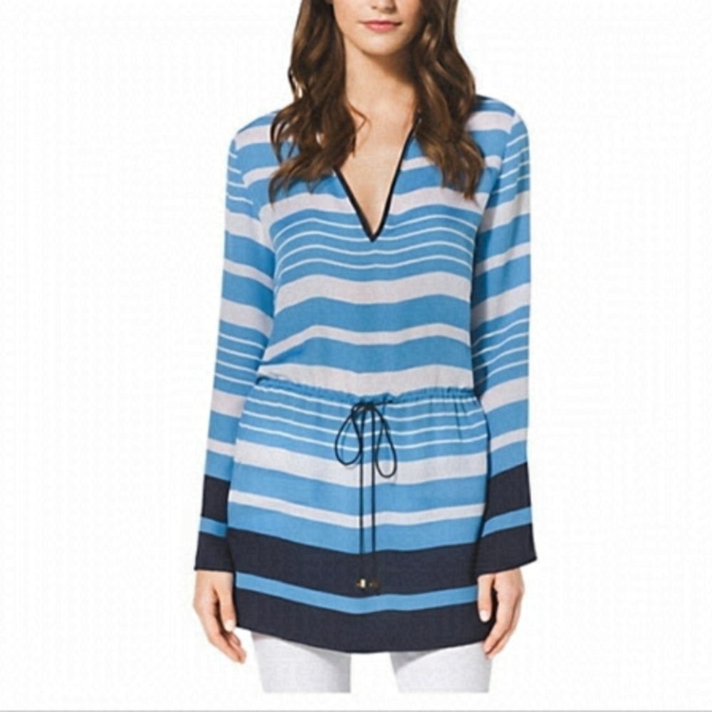 Michael Kors Striped Drawstring Tunic